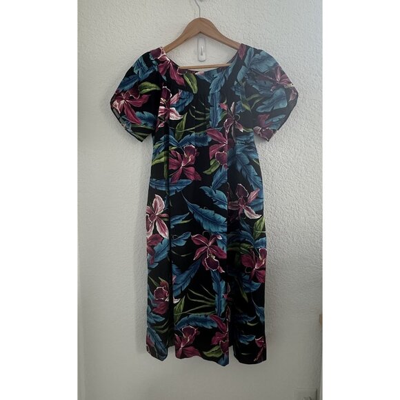 Hilo Hattie Dress Womens M Floral Orchid‎ Tropical Hawaiian Resort Hawaii Made - Picture 1 of 10